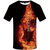 Flame Guitar Music Print T-shirt