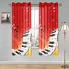 Red Piano Gauze Curtain 28"x63" (Two Pieces)