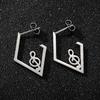 Music Notes Square Stud Earrings