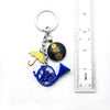 Blue French Horn Keychain