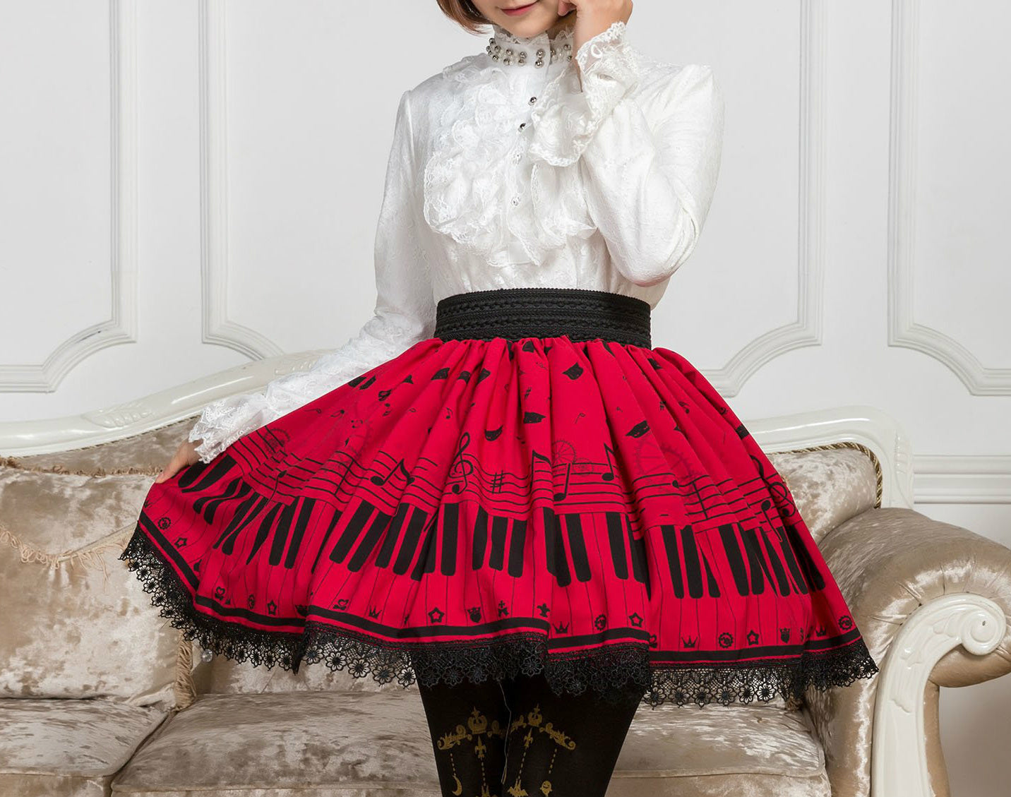 Piano Key Red Skirt