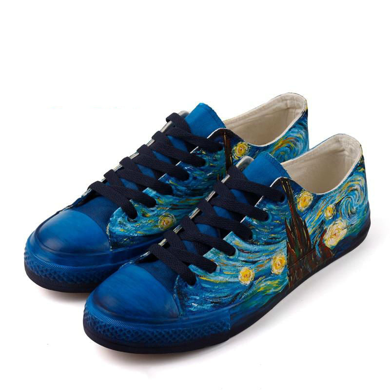 Hand Painted Van Gogh Starry Night Sneaker