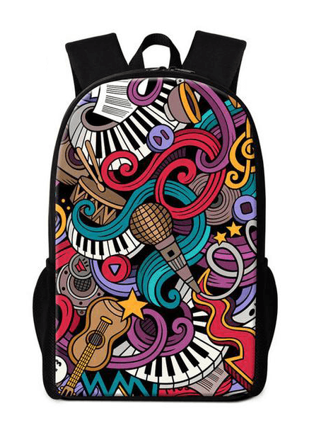 Musical Notes Art Back Pack