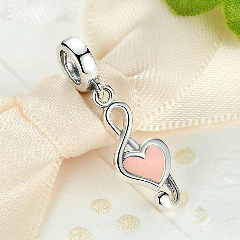 Pink Music Notes Charm