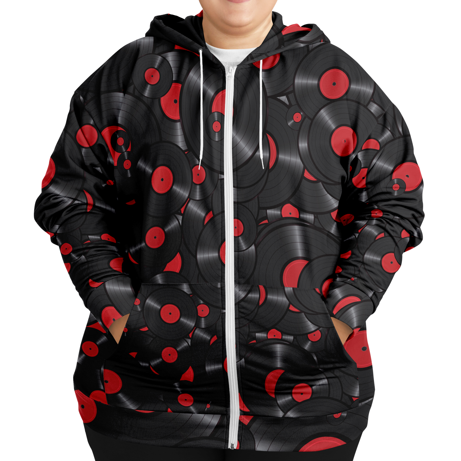 Vinyl Plus-Size Zip Hoodie