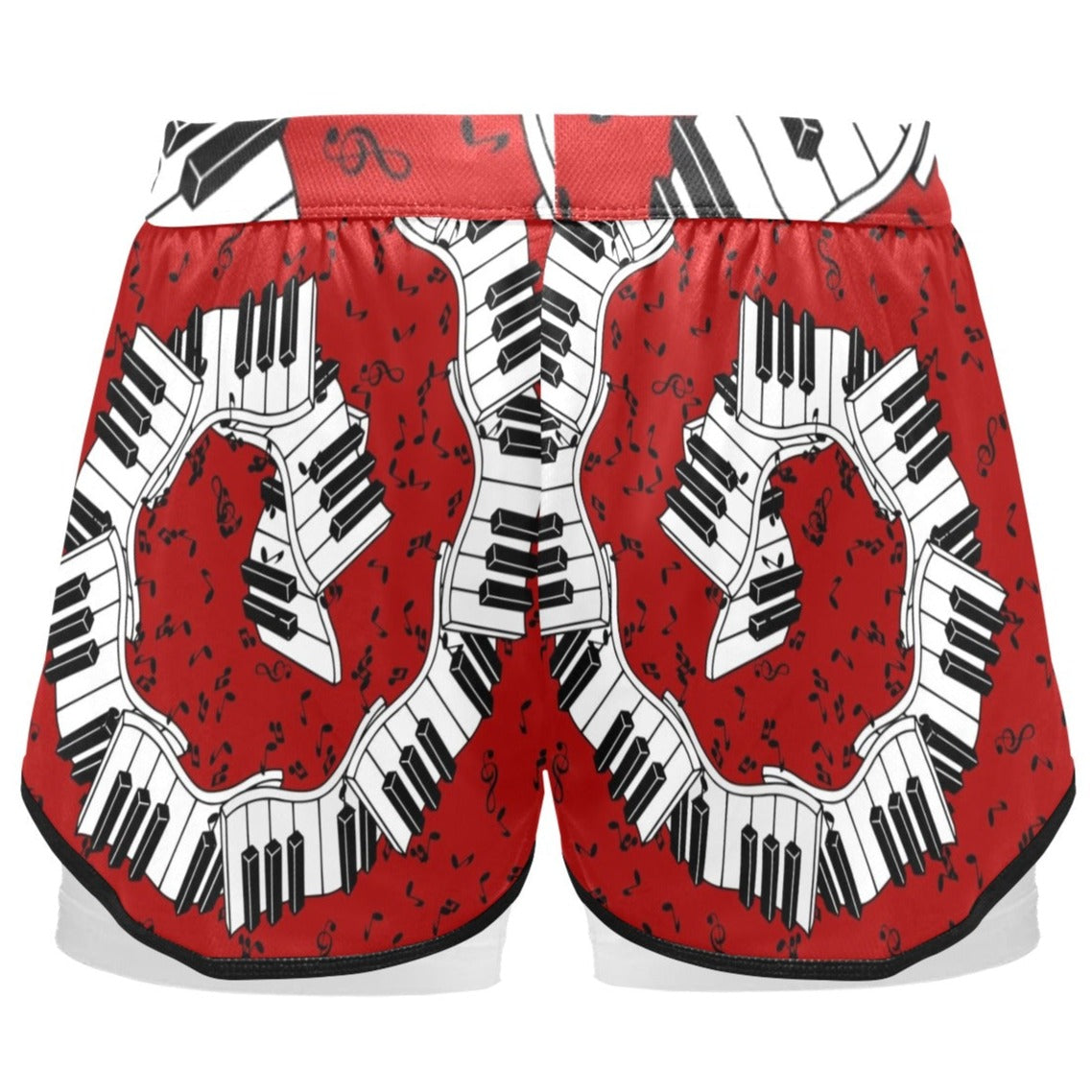Music Piano Red Sports Shorts
