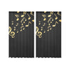 Gold Music Notes Gauze Curtain 28"x63" (Two Pieces)