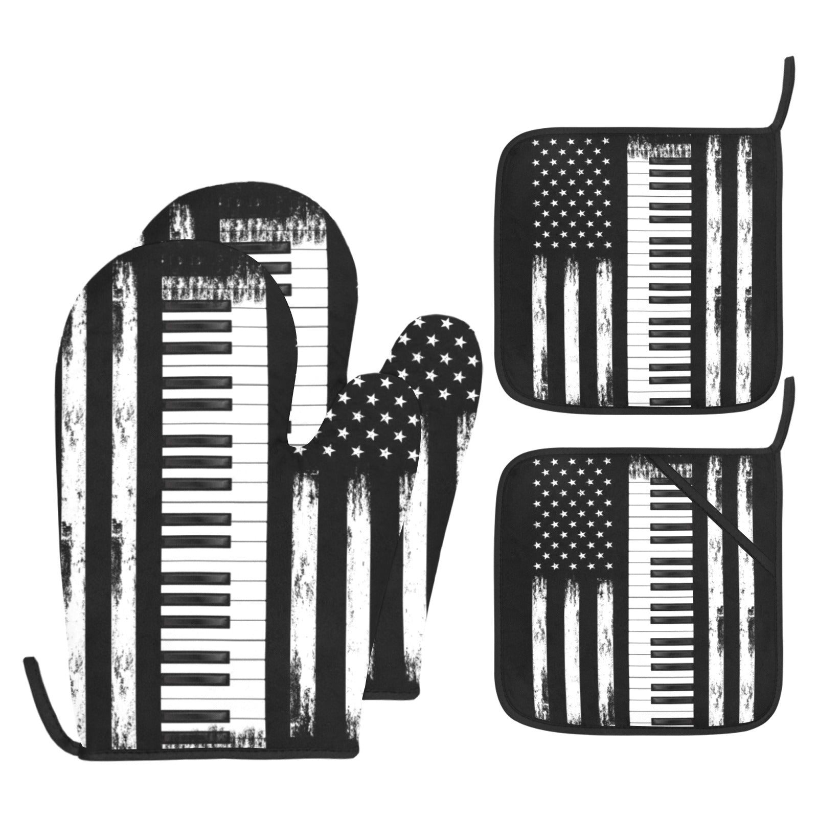 Piano Keys American Flag Oven Mitt