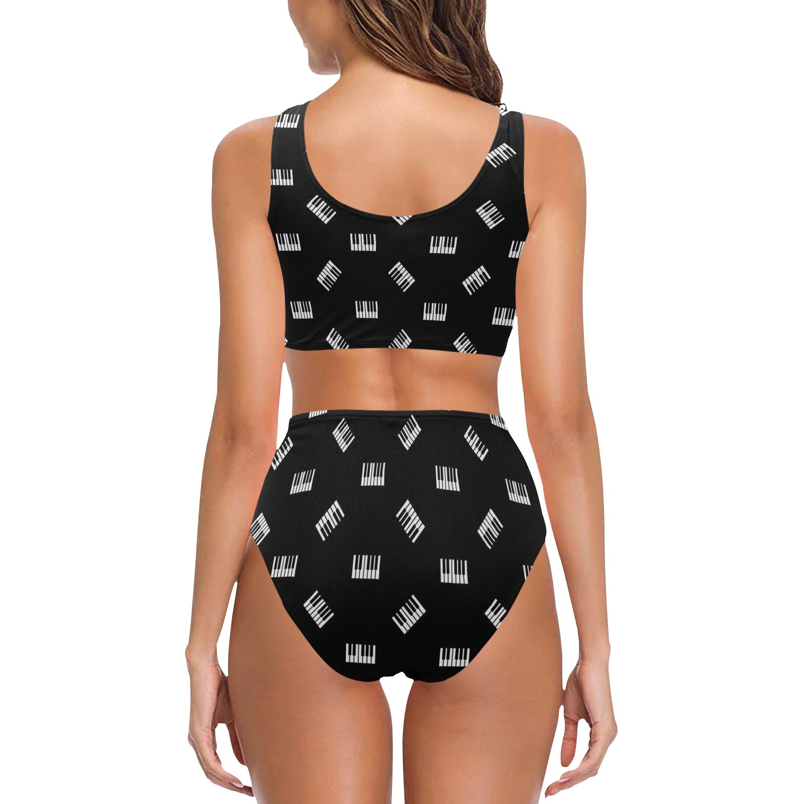 Piano Keys Pattern Bikini Swimsuit