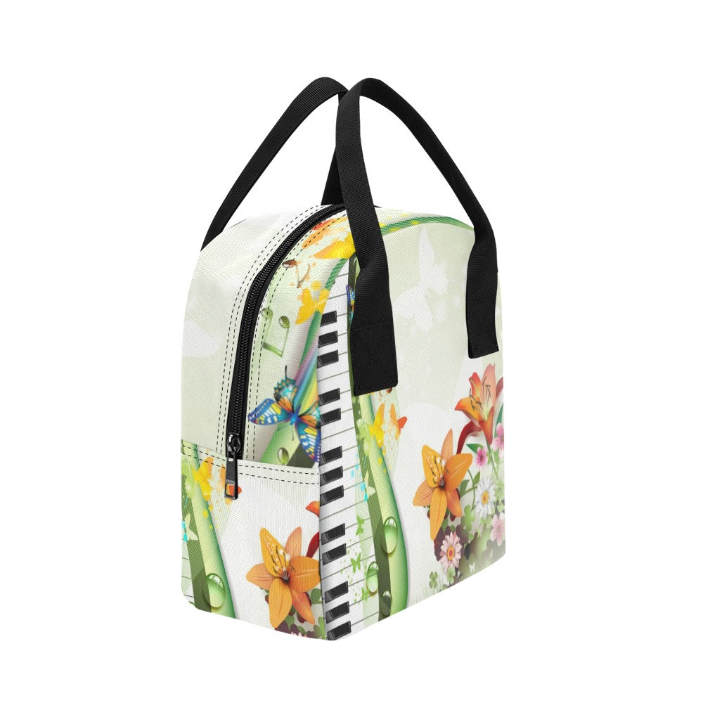 Piano Keys Floral Lunch Bag - { shop_name }} - Review