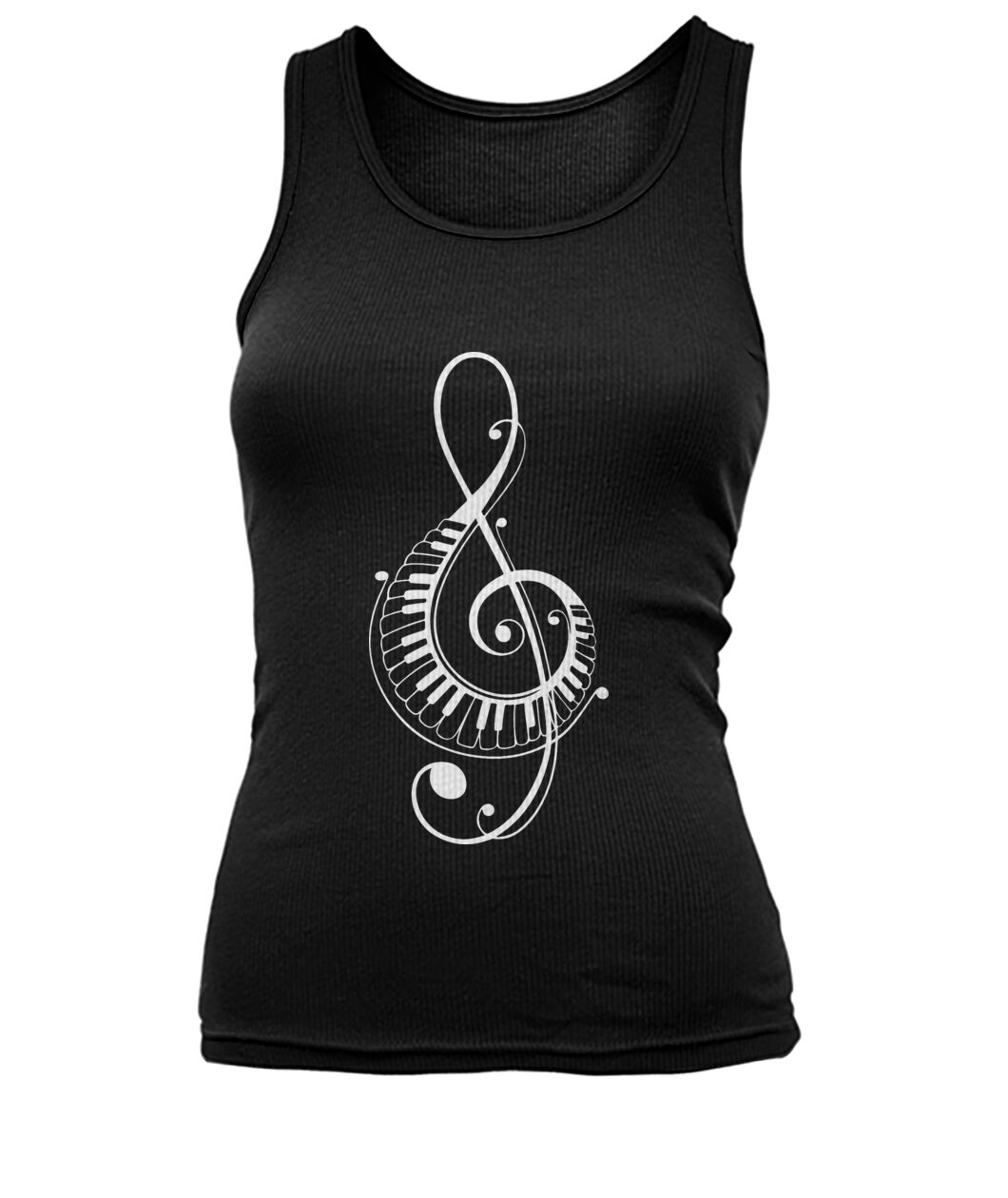 Treble Clef Piano Keys Tank Top