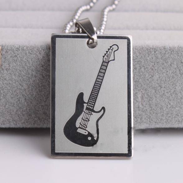 Square Tag Guitar Necklace