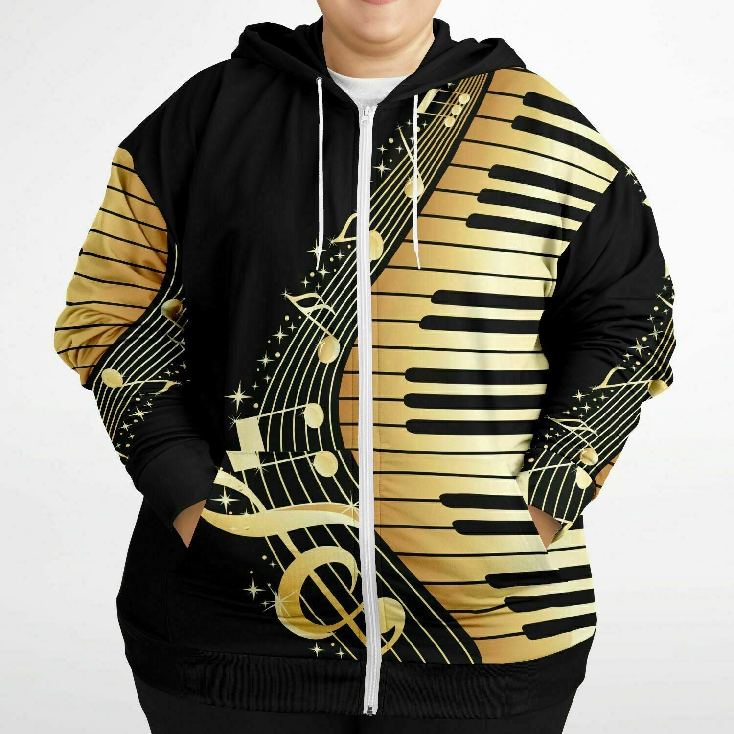 Piano Music Premium Zip Hoodie