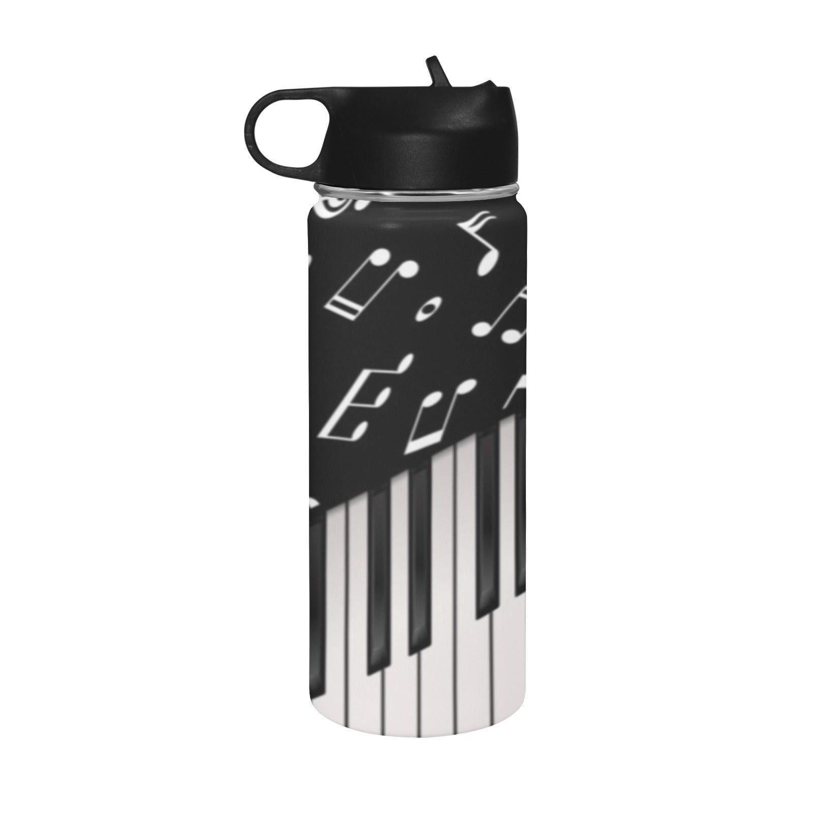 Piano & Music Insulated Bottle With Straw Lid