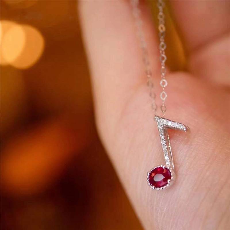 Eighth Notes 925 Silver Necklace