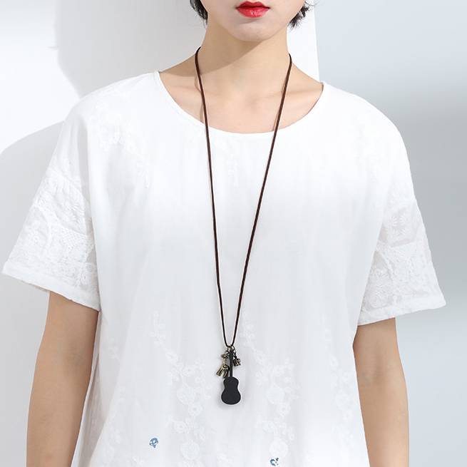 Vintage Wooden Guitar Chains Necklace
