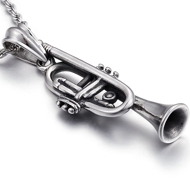 Silver Trumpet Necklace