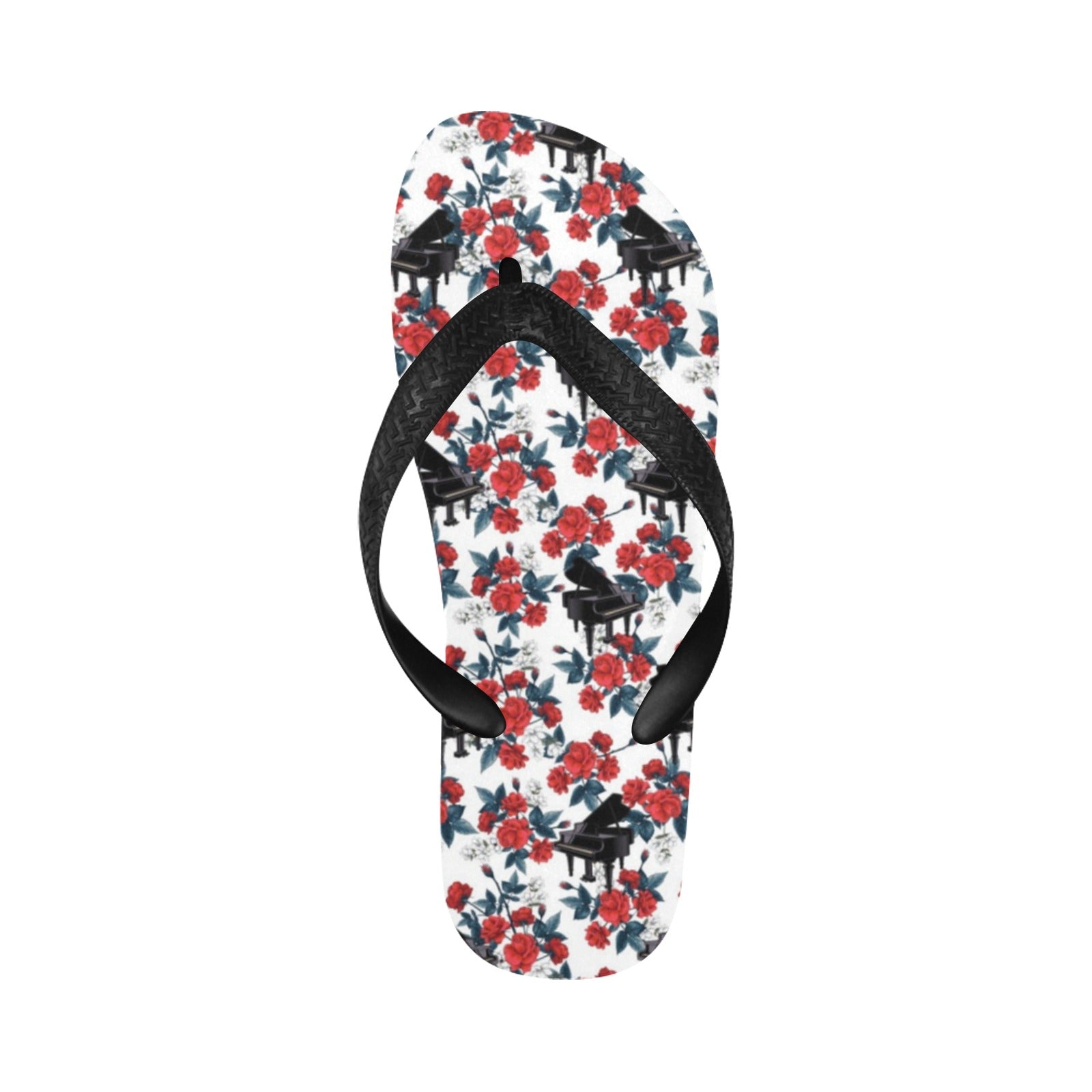 Floral Grand Piano Flip Flops (Unisex)