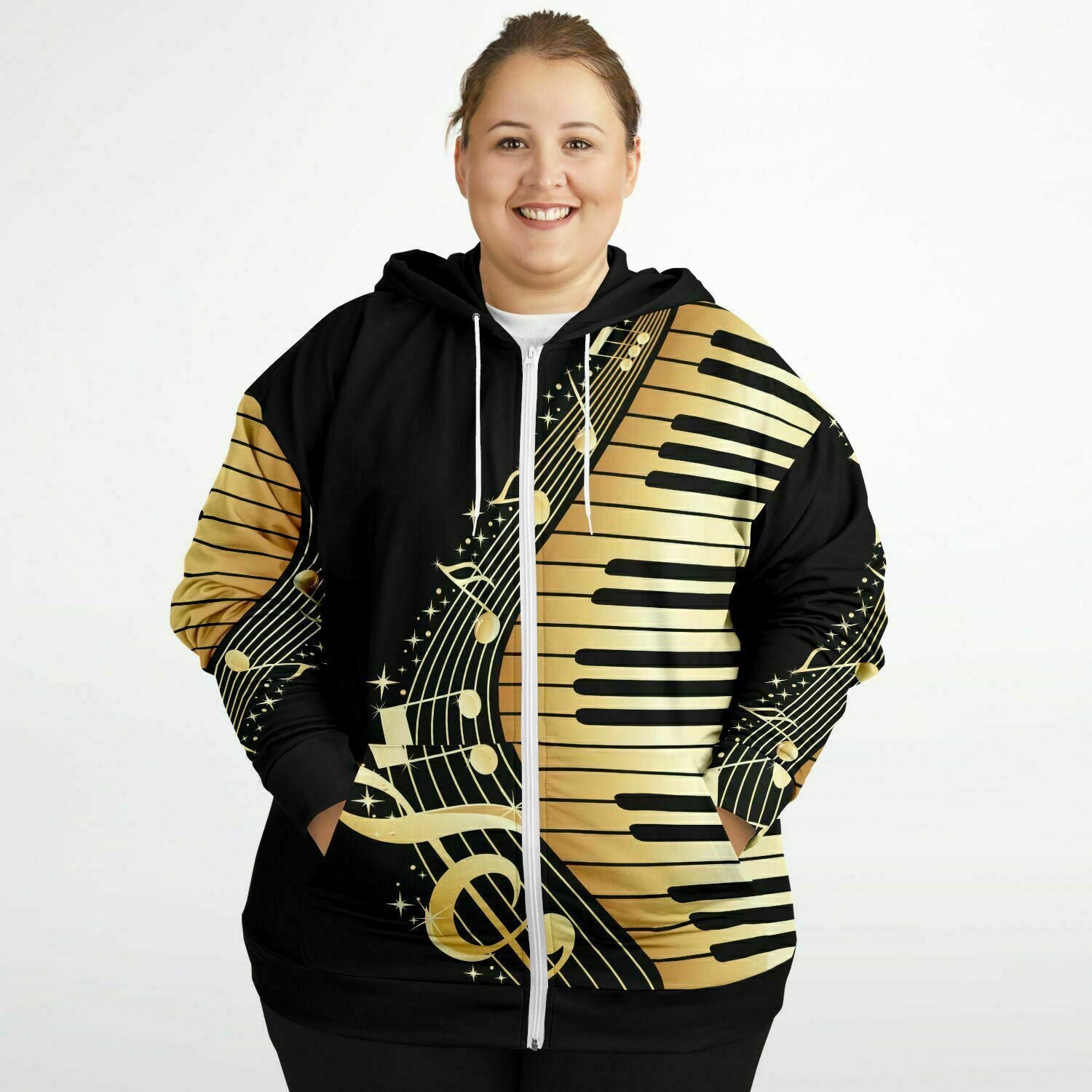 Piano Music Premium Zip Hoodie