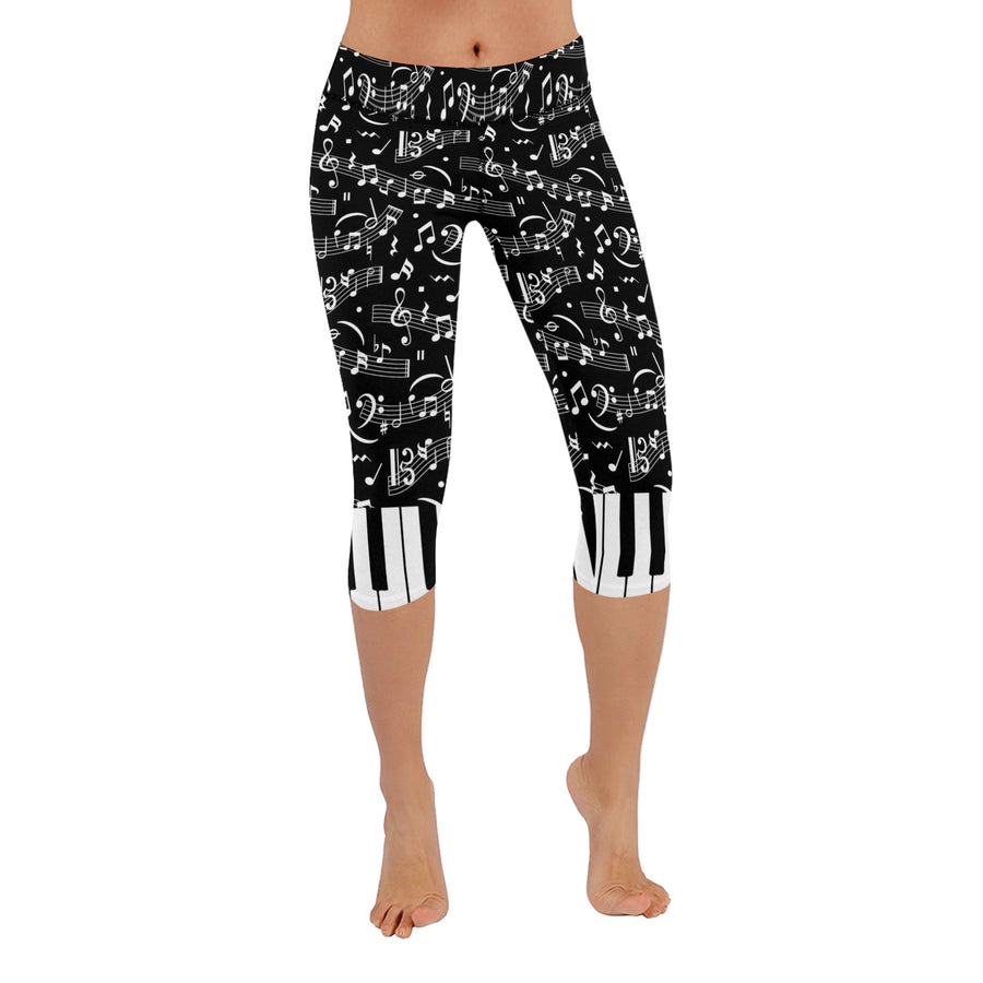 Music Notes Piano Capri Leggings