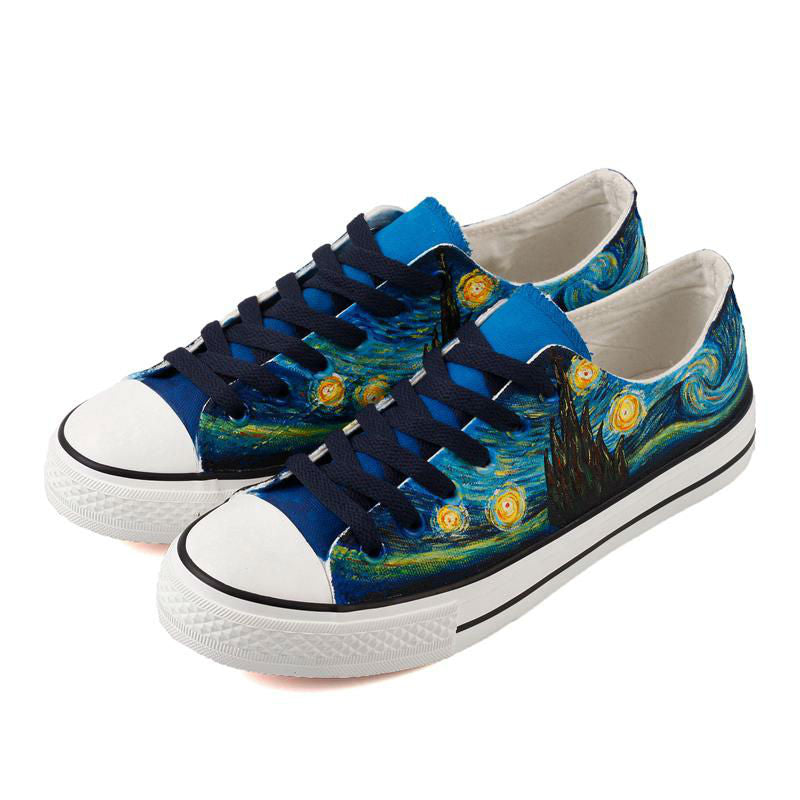 Hand Painted Van Gogh Starry Night Sneaker