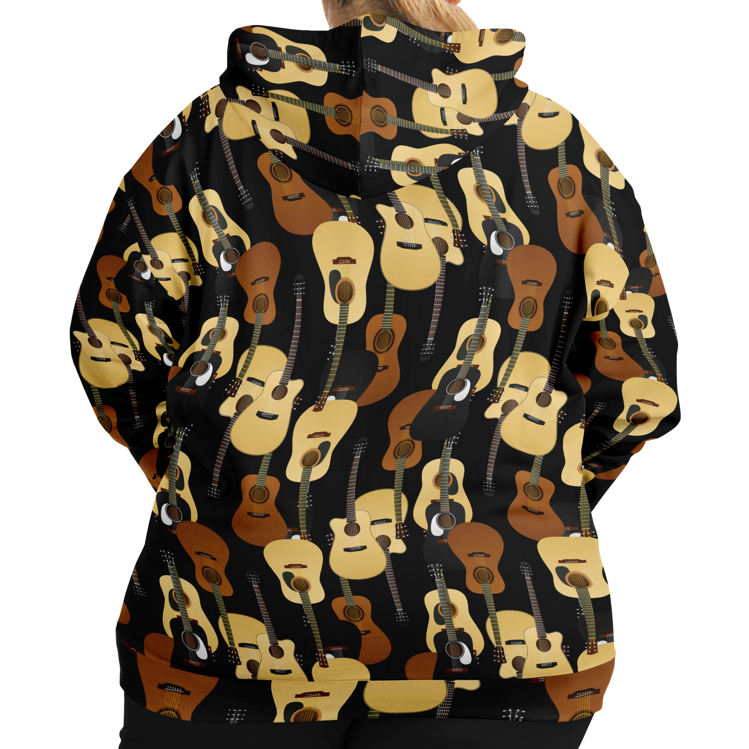 Guitar Wave Plus-Size Zip Hoodie