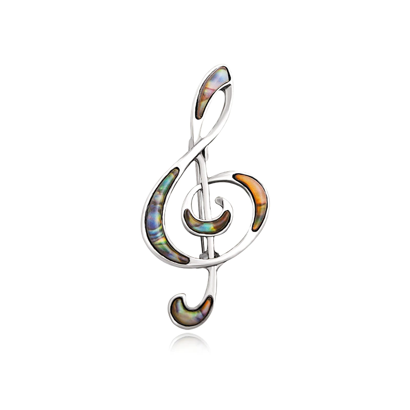Shell Music Note Brooch