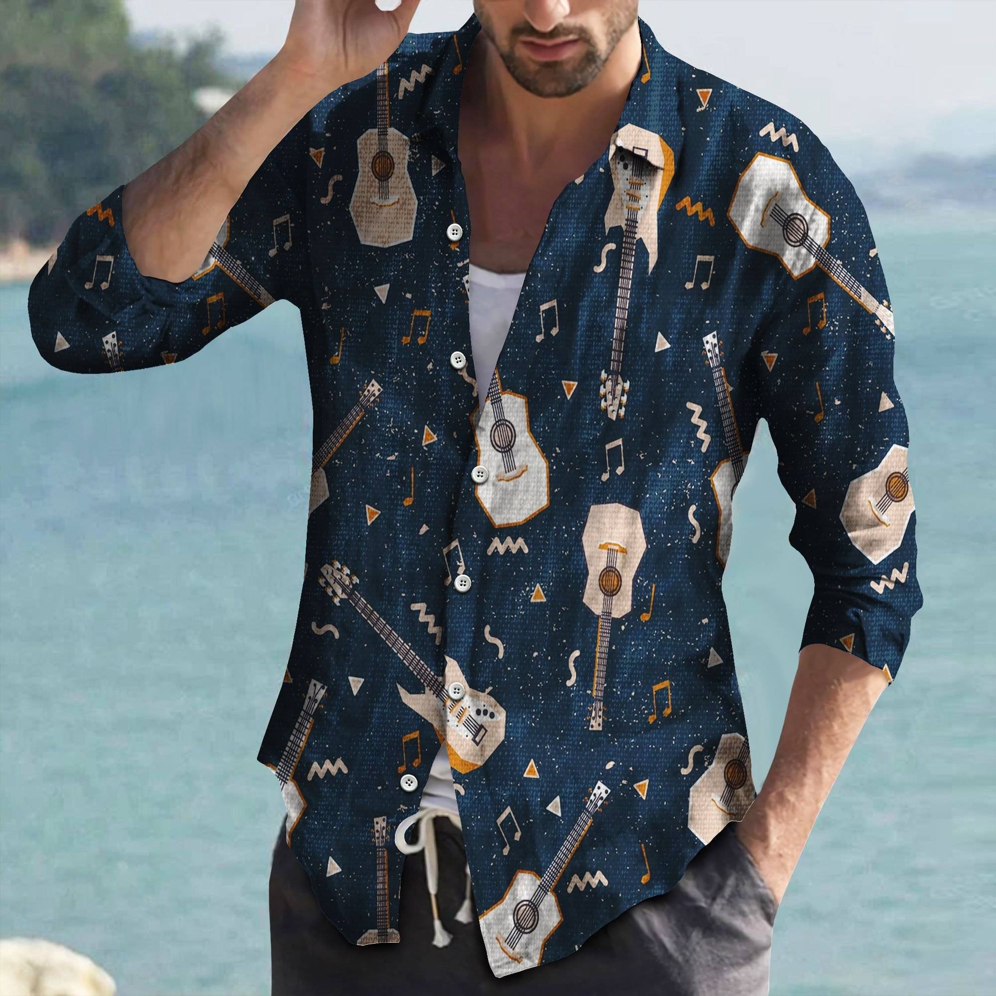 Guitar Printed Men's Shirt
