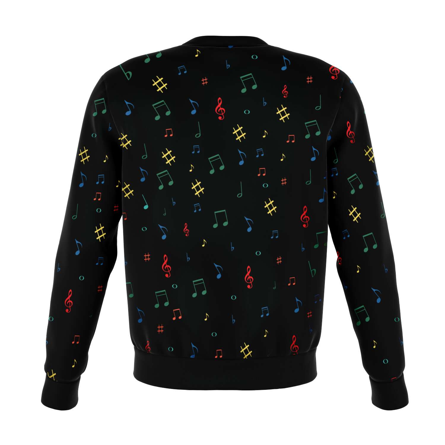 Violin Colorful Music Notes Black Sweatshirt