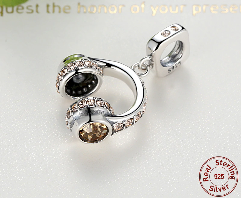 Silver Music Headset Bead