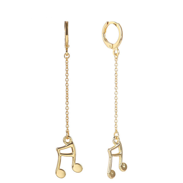 Elegant Music Note Drop Earrings