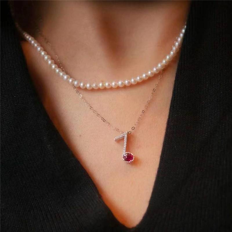 Eighth Notes 925 Silver Necklace