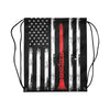 Flute American Flag Drawstring Bags