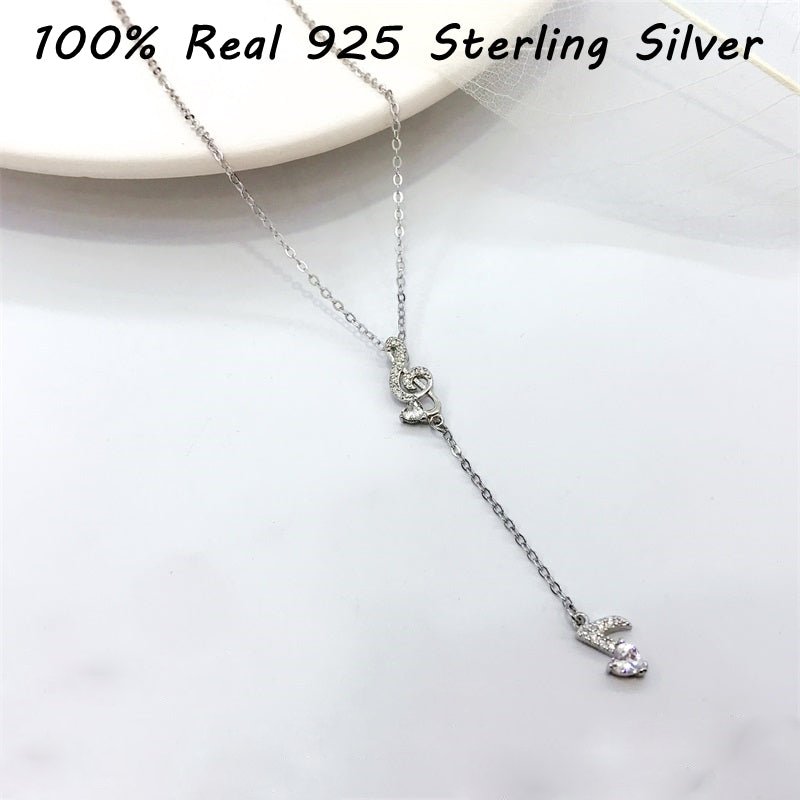 Sterling Silver Music Necklace