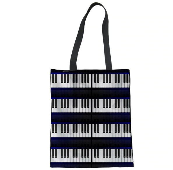 Piano Musical Canvas Bag