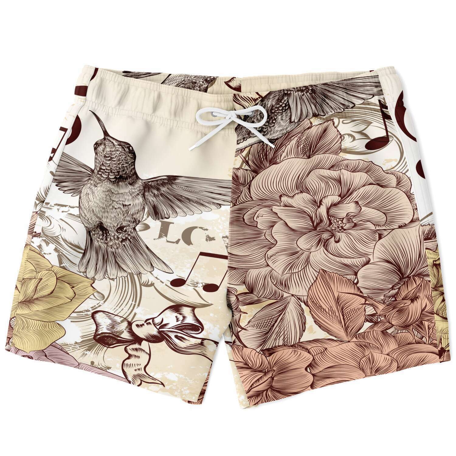 Music Notes Birds Shorts