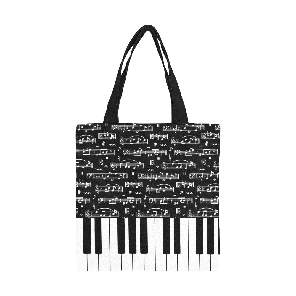 Music Notes Piano Tote Bag