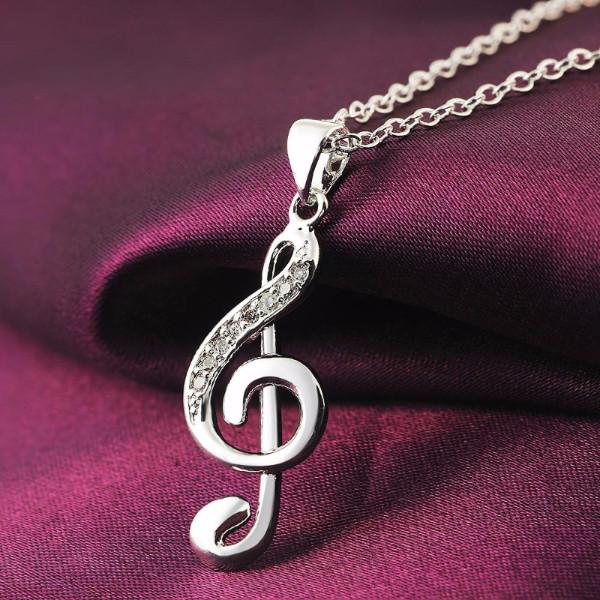 Silver Music Note Necklace - Artistic Pod