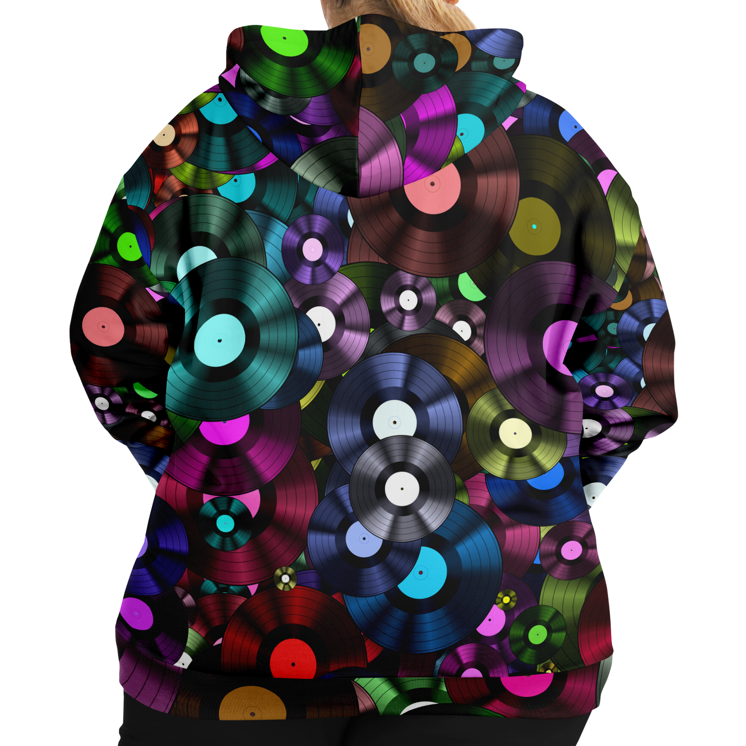 Colorful Vinyl Plus-Size Zip Hoodie - Artistic Pod