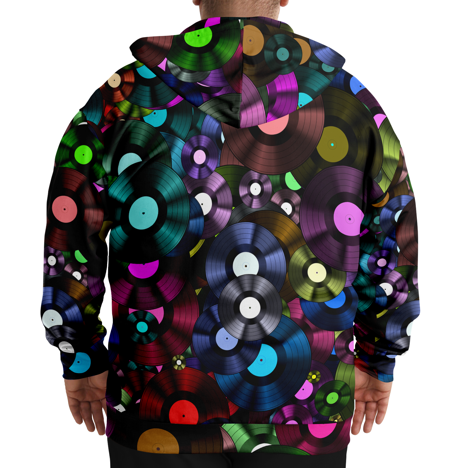 Colorful Vinyl Plus-Size Zip Hoodie - Artistic Pod