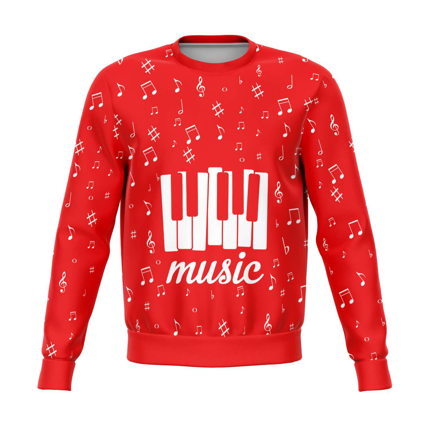 Piano Music Notes Red Sweatshirt