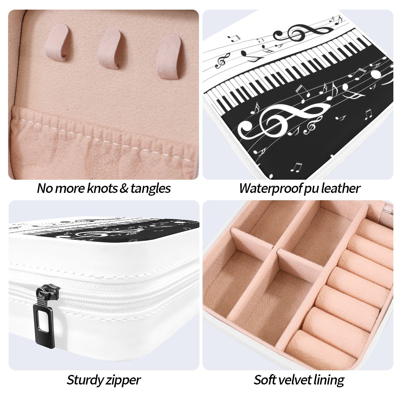 Piano Lovers White Jewelry Box