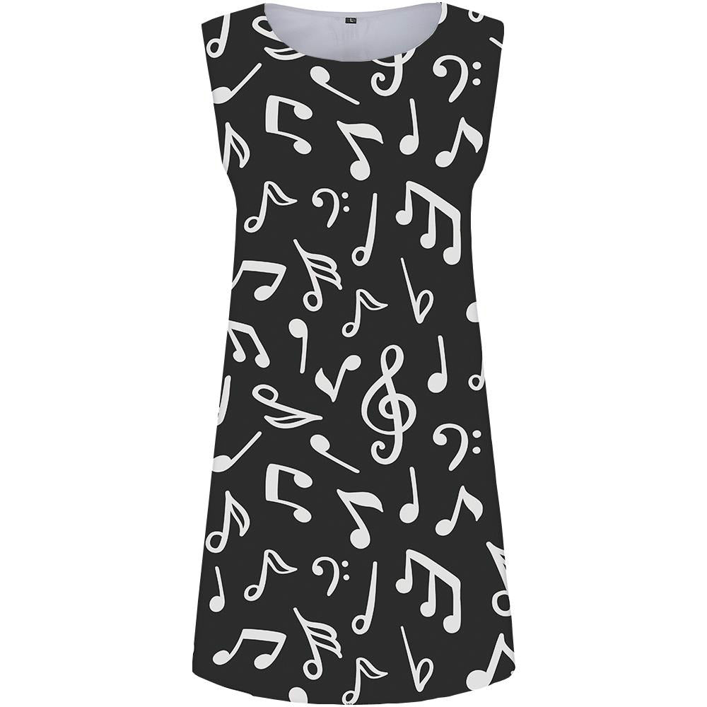 Vintage Black Music Notes Dress