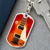 Red Electric Guitar Swivel Keychain