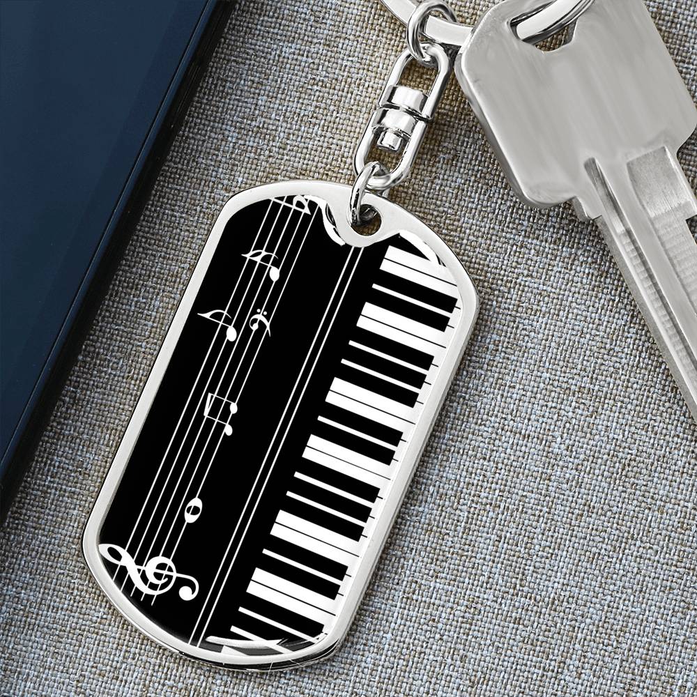 Music Notes Piano Keychain
