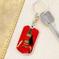 Red Guitar Swivel Keychain