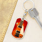 Red Electric Guitar Swivel Keychain