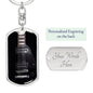 Black Electric Guitar Swivel Keychain