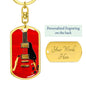 Red Guitar Swivel Keychain