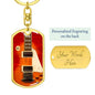 Red Electric Guitar Swivel Keychain